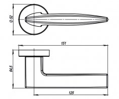 Ручка раздельная R.URB52.SQUID (SQUID URB9) SN-3 матовый никель