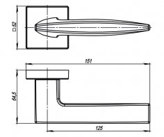 Ручка раздельная K.USQ52.SQUID (SQUID USQ9) SN-3 матовый никель