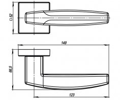 Ручка раздельная K.USQ52.ARC (ARC USQ2) BB/SBB-17 кор.бронза/мат.кор.бронза