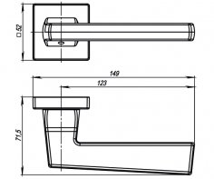 Ручка раздельная K.USQ52.GROOVE (GROOVE USQ5) BB/SBB-17 кор.бронза/мат.кор.бронза