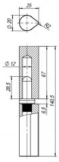 Петля приварная Т1254/140х20x25 мм с подшипником