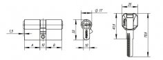 Цилиндровый механизм (Z400/70) Z4000Key70(25+10+35) CP хром 