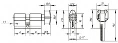 Цилиндровый механизм (Z402/90) Z4002Knob90(40+10+40) с вертушкой PB латунь