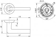 Ручка раздельная R.TL54.REX (REX TL) 140mm SN/CP-3 матовый никель/хром