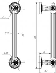 Ручка-скоба PULL.CL250.Matador ( Matador PULL CL) GOLD-24 золото 24К