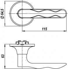 Ручка защелка DK624 AB-PS (6024 AB-P) (без фик.) бронза