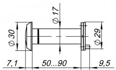 Глазок дверной, оптика пластик DV-3/90-50/P (DVP3/NEW) CP хром