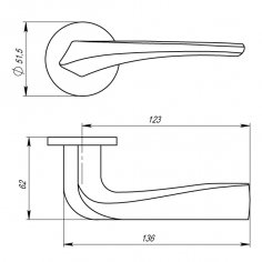 Ручка раздельная R.URS52.FLAME (FLAME URS) SN-3 матовый никель