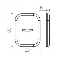 Накладка на сувальдный замок ESC.S.XL/K.486 CP (SC 486-S SQ XL) со шторкой хром (1шт.)