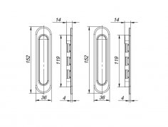 Ручка для раздвижных дверей SH.SL152.010 (Soft LINE SL-010) SG матовое золото