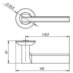 Ручка раздельная R.TL54.BLADE (BLADE TL) SSC-16 сатинированный хром