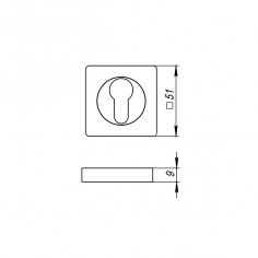 Накладка под цилиндр ET.K.ZQ51 (ET ZQ) SN/CP-3 матовый никель/хром