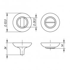 Ручка поворотная BK6.R.ZR54 (BK6 ZR) OS-9 античное серебро