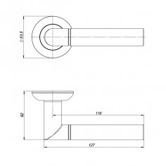 Ручка раздельная R.ZR54.UNI (UNI ZR) SN/CP-3 матовый никель/хром