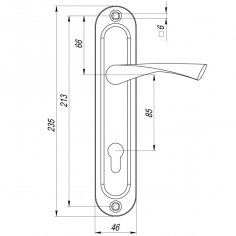 Ручка на планке HANDLE90.CRONA.18-85 (P90 8518 CRONA) AB бронза