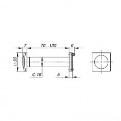 Глазок дверной, оптика пластик DV-Q 4/130-70/Z (VIEWER 4 DVQ) SSC сатинированный хром