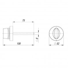 Ручка поворотная BKW8.R.URB52 (BKW8/URB) BPVD-77 вороненый никель