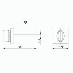Ручка поворотная BKW8.K.USQ52 (BKW8/USQ) SN-3 матовый никель