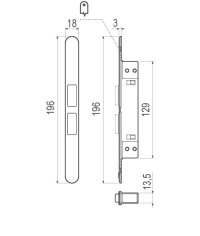 Магнитная защелка регулируемая Touch B01120.30.78 (серый) с лицевой планкой B01120.31.34