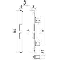 Магнитная защелка регулируемая Touch B01120.30.FM (белый) с лицевой планкой B01120.31.FM