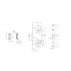 Корпус врезного замка MAGNM85C-50 (M85C-50) CP хром