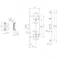 Защелка врезная MAGNM96WC-50 (M96WC-50) BL черный