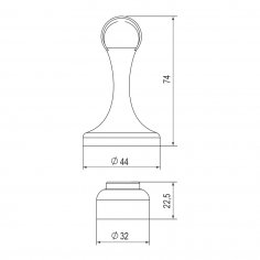 Упор дверной напольный DFIX/MF45 (DSM-45) магнитный SN-3 мат.никель