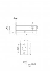 Задвижка врезная Apecs L-0268-CR (Special order) (B2B)