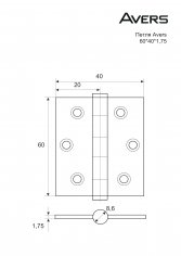 Петля врезная Avers 60*40*1,75-CR