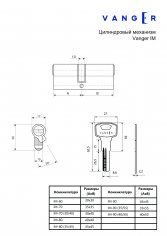 Цилиндровый механизм Vanger IM-90(40/50)-CR