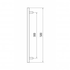 Ручка-скоба DOORLOCK PHS09/32/2ст, 300 мм/500  мм, SSS матовая нержавеющая сталь