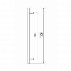 Ручка-скоба DOORLOCK PHS09/32/2ст, 900 мм/1200  мм, SSS матовая нержавеющая сталь