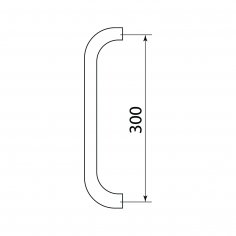 Ручка-скоба DOORLOCK PHS02/25/300  мм, SSS матовая нержавеющая сталь