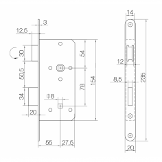 Замок дверной DOORLOCK 403, межкомнатный, полированная латунь