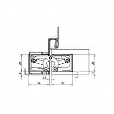 Дверная петля SIMONSWERK Tectus TE 340 3D скрытая, полированная латунь