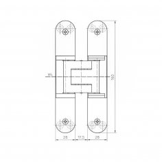 Дверная петля SIMONSWERK Tectus TE 340 3D скрытая, полированная латунь