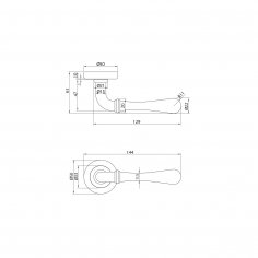 Ручка дверная DOORLOCK Fiva M14, античное серебро