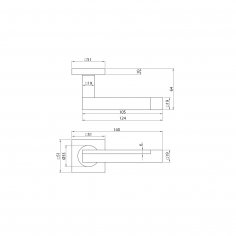 Ручка дверная DOORLOCK Pulsar M206, белая/черня