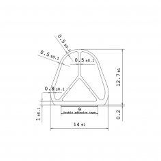 Уплотнитель ИЛЬПЕА-САР для дверей D-образный (черный) 11.7x10.2 мм самоклеящийся