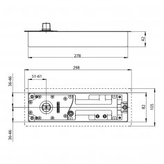 Дверной доводчик напольный GEZE TS500 NV c фиксацией на 90° EN1-4, серебристый
