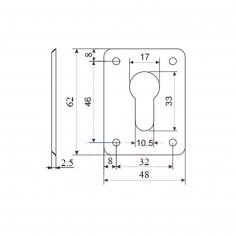 Ключевина для цилиндра DOORLOCK S03/PZ PB (полированная латунь)