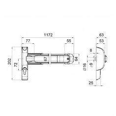 Механизм системы "антипаника"  DOORLOCK PD910FR-PUSH 1170мм PZ72мм, серебристый