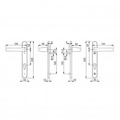 Ручка дверная HOPPE (Германия) 1710RH/3370N/3360N (Tokyo) PZ92, F9714M черная