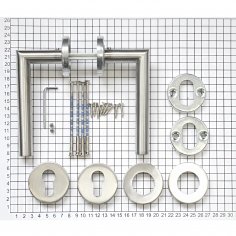 Ручка дверная DOORLOCK 040/F-55 PZ L-form, матовая нержавеющая сталь