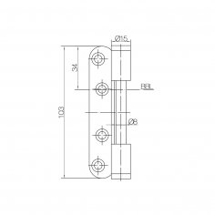 Дверная петля SIMONSWERK Variant V0037 WF F2 карточная, матовый никель