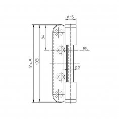Дверная петля SIMONSWERK Variant V0037 WF FD карточная, никелированная
