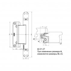 Дверная петля SIMONSWERK Tectus TE 680 3D F1 скрытая, полиэфирное покрытие под матовый хром