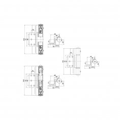 Дверные петли INVERTER 3 (F10-01.00/INVERTER/F10-04.00) Mod.DL карточные, оцинкованные, комплект