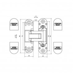 Дверная петля CEMOM ESTETIC 978 скрытая, матовый хром