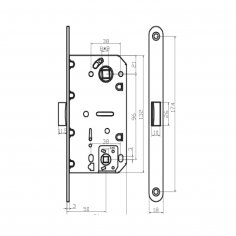 Замок дверной Vantage P96-10SN, межкомнатный, матовый никель